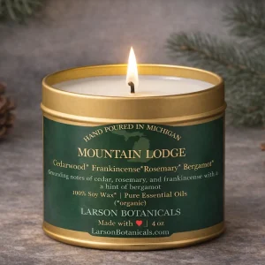 Non-Toxic Mountain Lodge candle label 4 oz