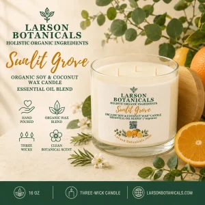 Sunlit Grove 16 oz Three-Wick Candle – Organic Soy & Coconut Wax