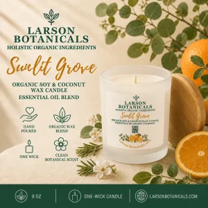 Sunlit Grove 8 oz Organic Soy & Coconut Wax Candle